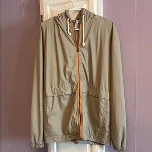 Men's Tan Windbreaker Jacket with Hood Mesh  Momentum